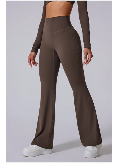 Women High Waist Tummy Control Flared Leggings