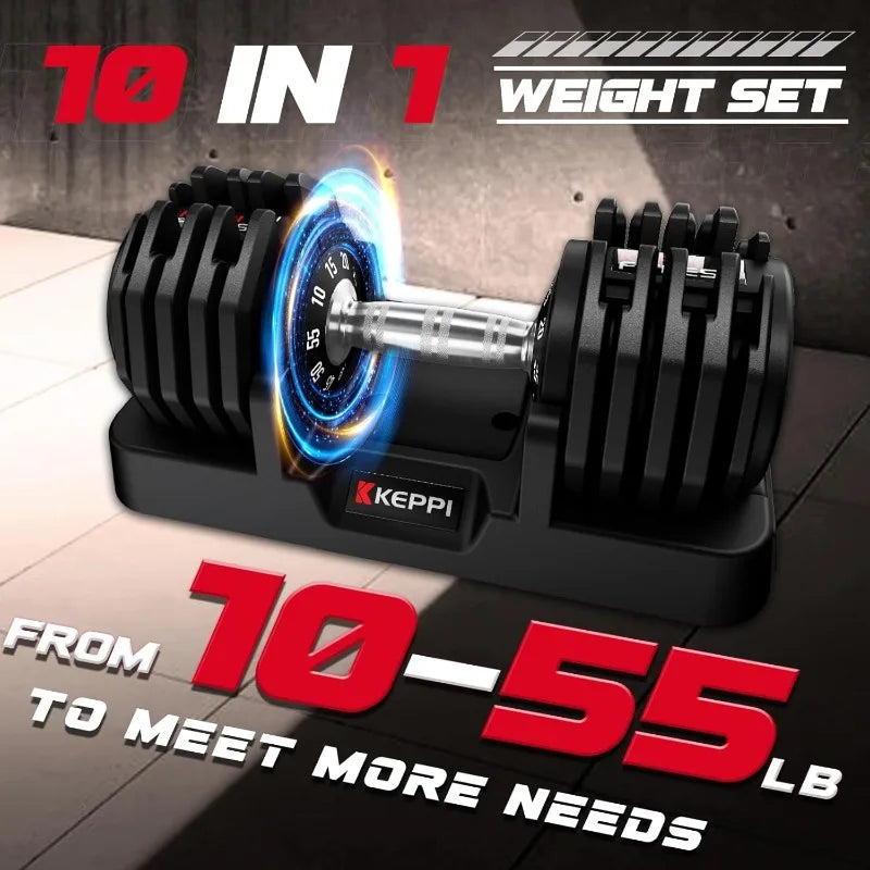 Adjustable Dumbbells Set, 25lb/55lb