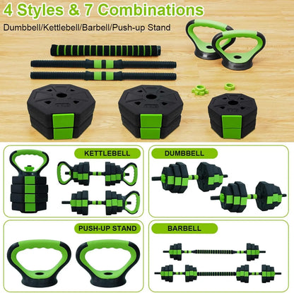 4 in 1 Adjustable Kettlebell/Dumbbell Set