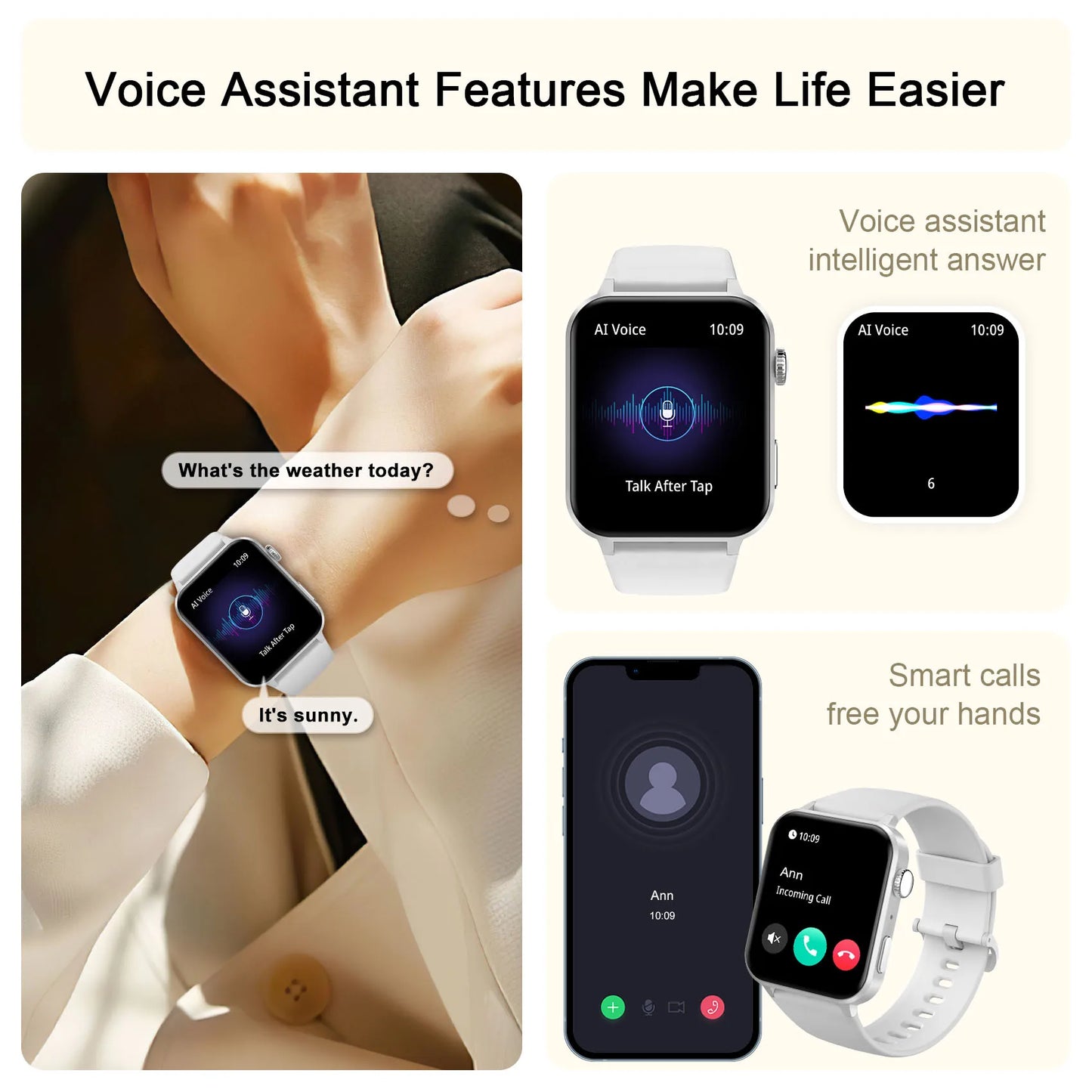 Waterproof Smart Watch/ Heart Rate Monitor for Android