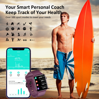 100+ Sports Modes/Health Monitor Smartwatch