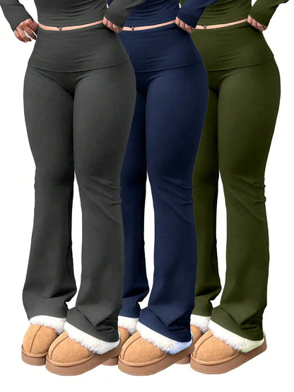 Flared Casual Yoga Pants for Curves