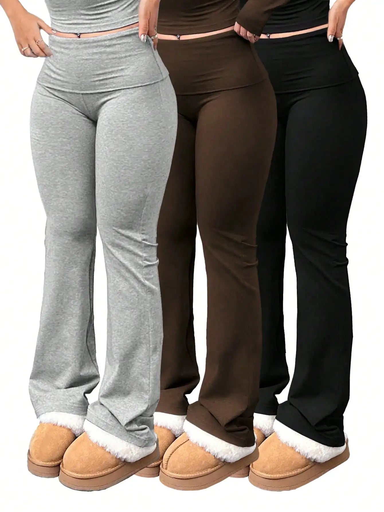 Flared Casual Yoga Pants for Curves