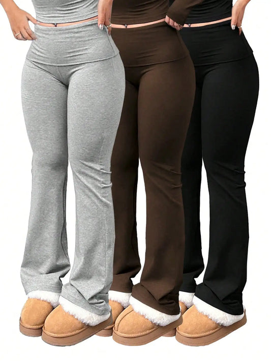 Flared Casual Yoga Pants for Curves