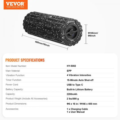 Vibrating Foam Roller 4 Level Massager