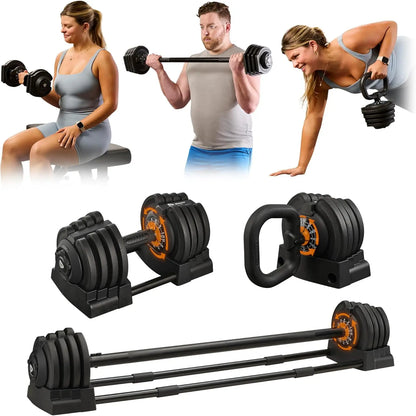 Adjustable Dumbbells Set -15lb 25lb 43lb