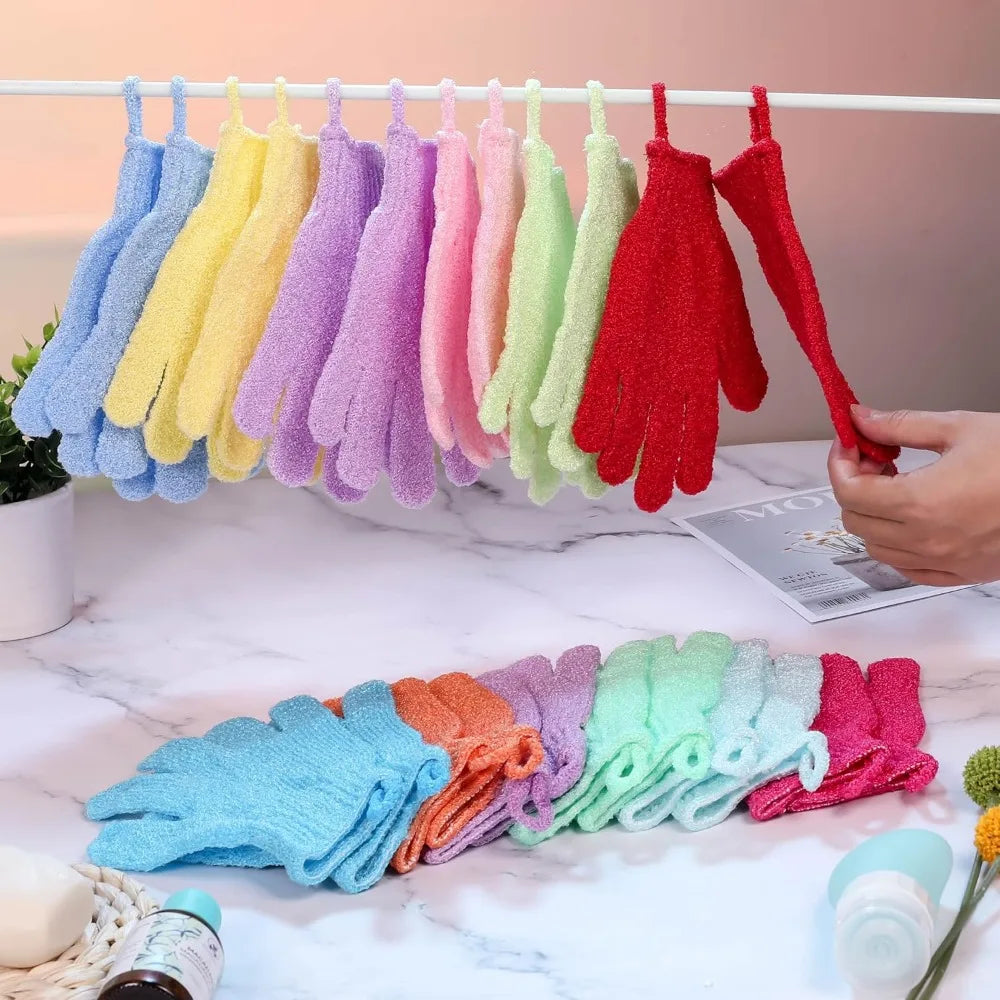 24 Pieces Exfoliating Bath Gloves