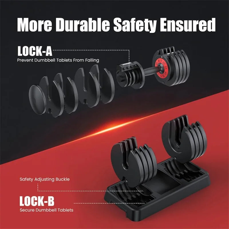 55LB Single Adjustable Dumbbell 5 in 1 Weight
