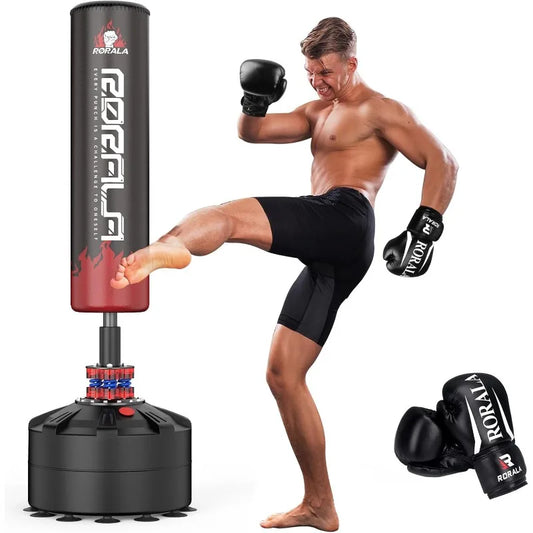 Freestanding Heavy Bag with Boxing Gloves