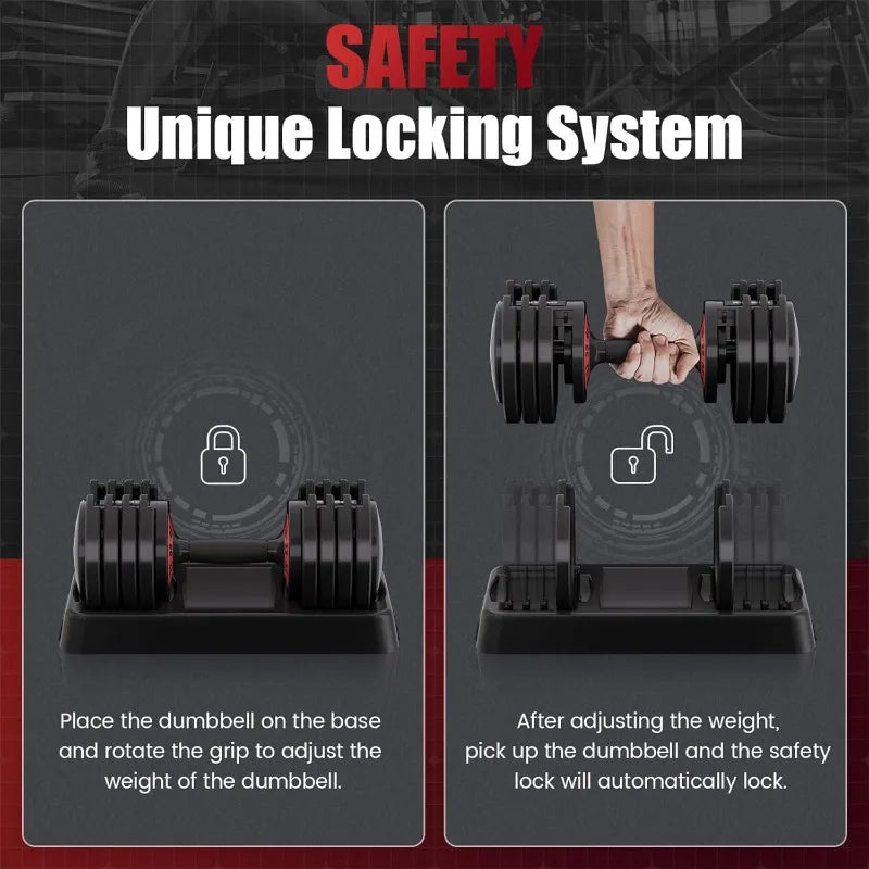 55LB Single Adjustable Dumbbell 5 in 1 Weight