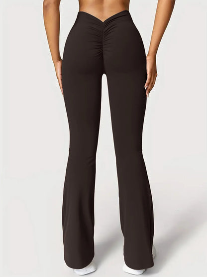 High-waisted wide-leg yoga trousers