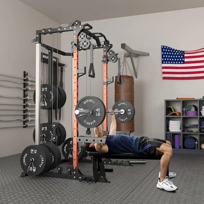 Power Cage with Dual Pulley System