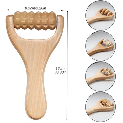 1Pcs Wooden Massage Roller