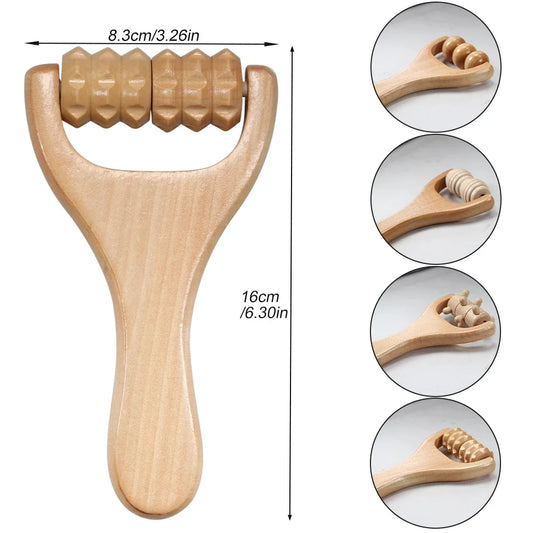 1Pcs Wooden Massage Roller