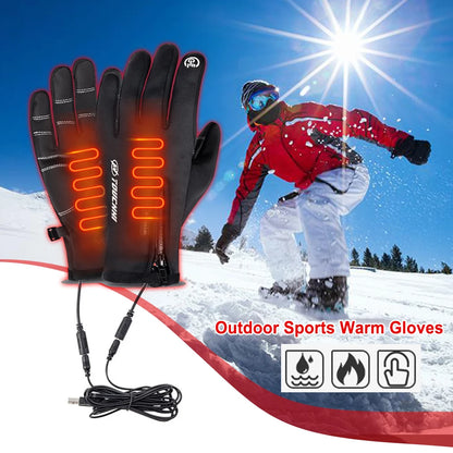 Heated Sports Touch Screen Waterproof /Windproof Gloves