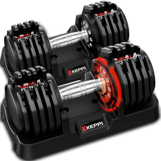 Adjustable Dumbbells Set, 25lb/55lb