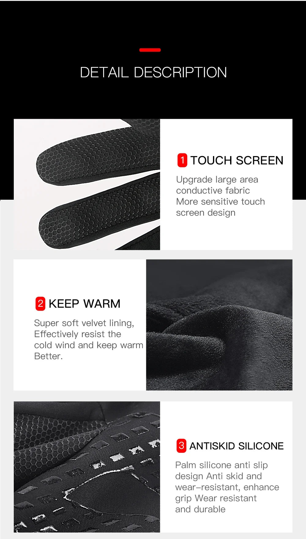 cold weather, windproof, waterproof gloves