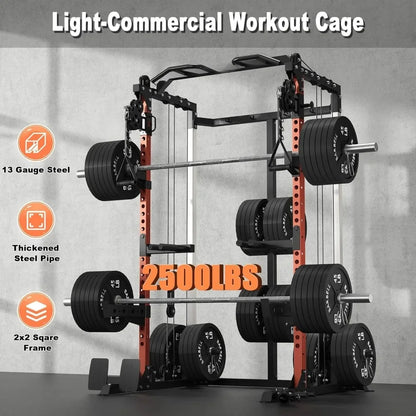Power Cage with Dual Pulley System
