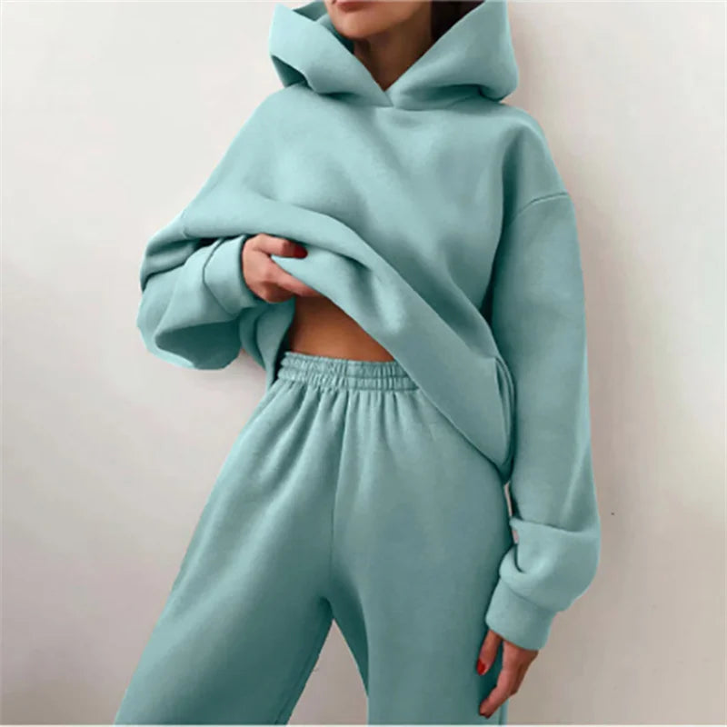 Two Pieces Oversized Women's Tracksuit Suit