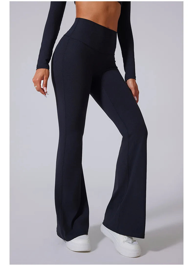 Women High Waist Tummy Control Flared Leggings