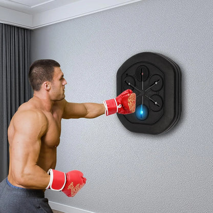 music boxing machine with LED lights, wall mounted boxing, Bluetooth support, 2 modes, boxing machine, gloves and phone holder