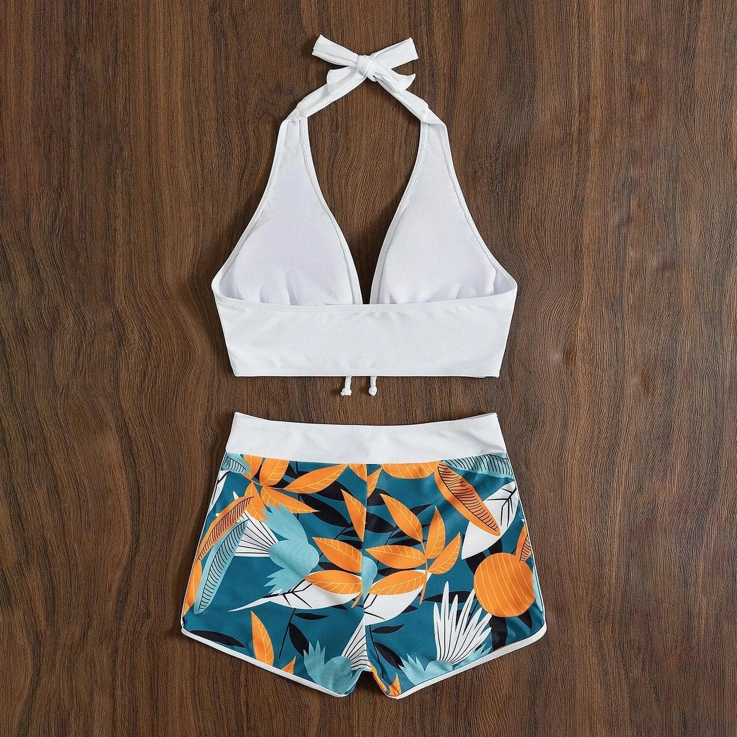 2 Pieces Plant Print Bikinis Set
