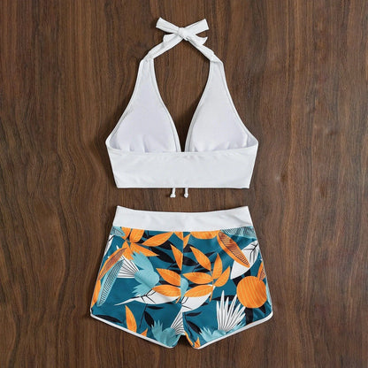 2 Pieces Plant Print Bikinis Set