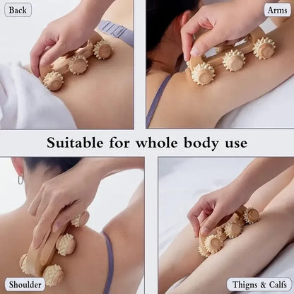 1 Pcs Wooden Massage Roller Tool
