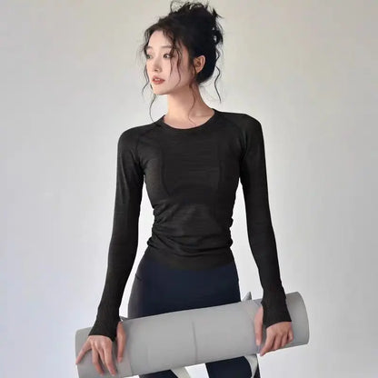 Seamless, Slim, Running Shirt, Winter