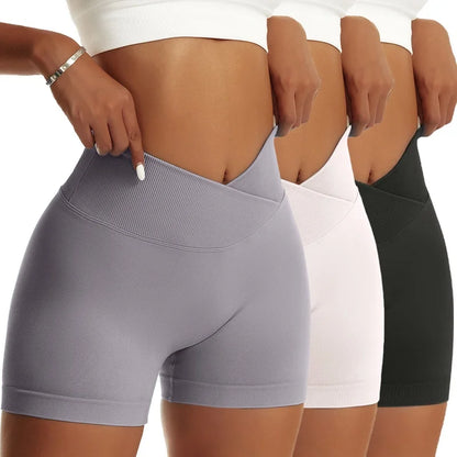 3 Pieces Yoga Scrunch Butt Shorts
