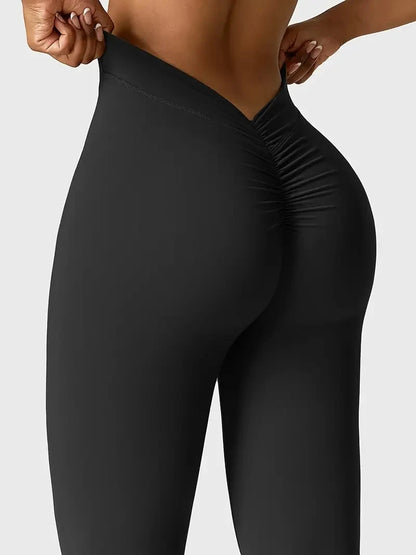 High-waisted wide-leg yoga trousers