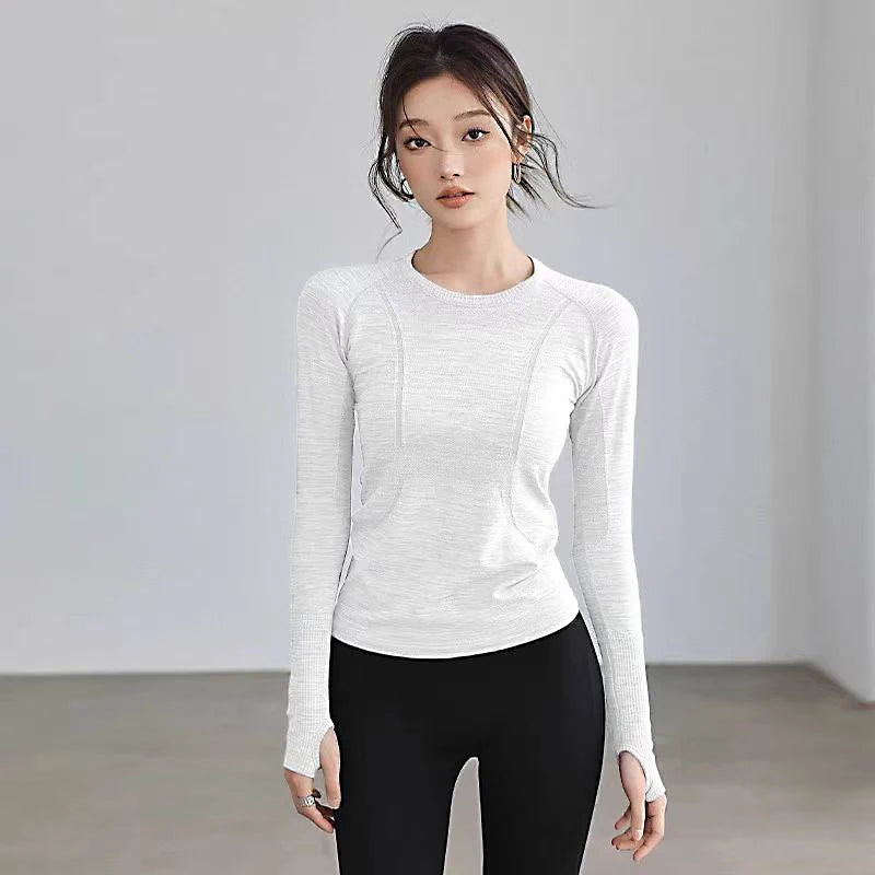 Seamless, Slim, Running Shirt, Winter