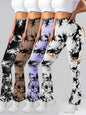 4 Pack Women's Tie-dye High-waisted leggings