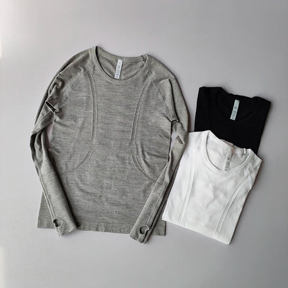 Seamless, Slim, Running Shirt, Winter
