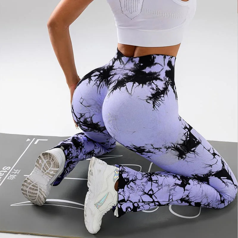 4 Pack Women's Tie-dye High-waisted leggings