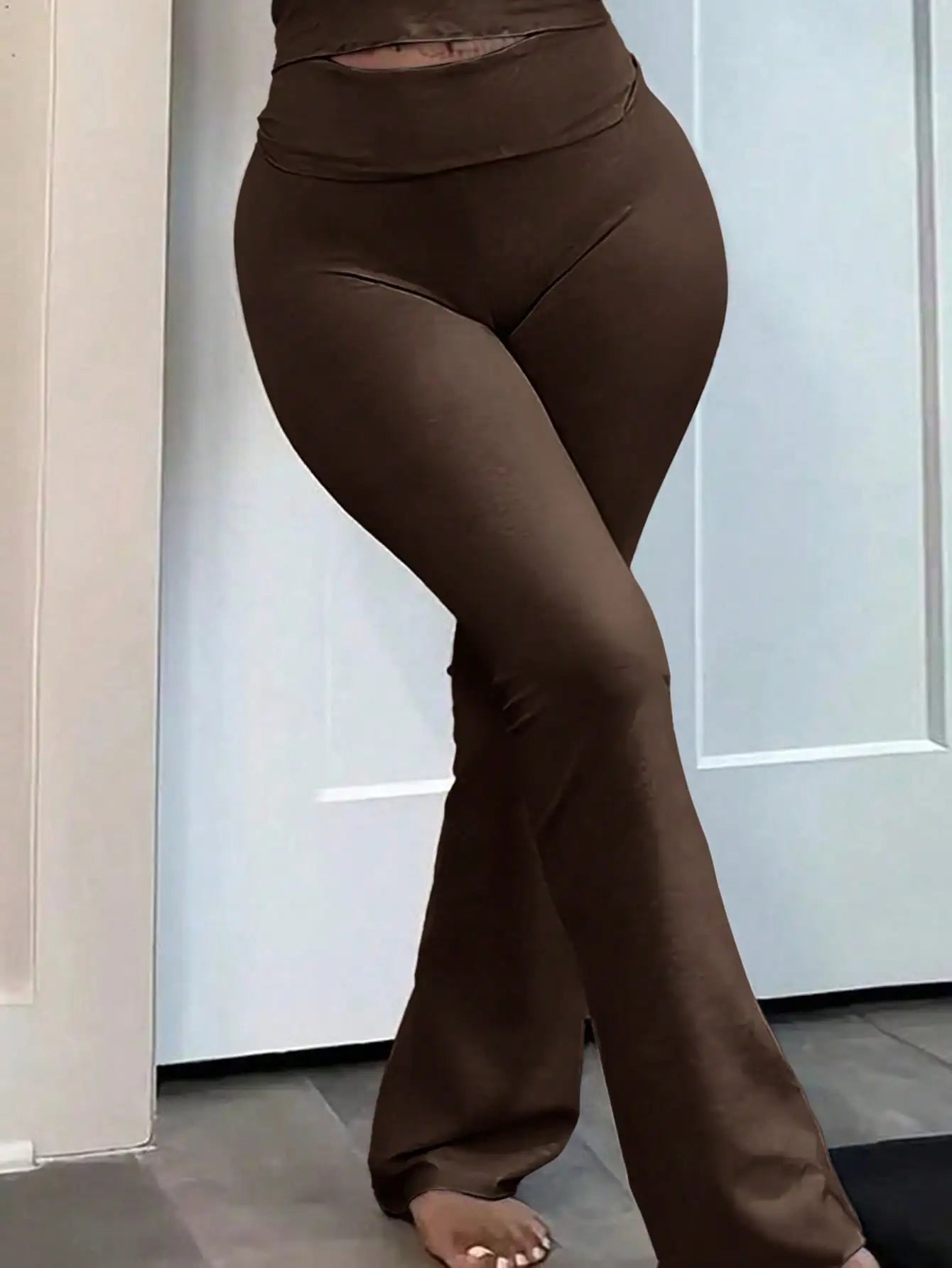 Flared Casual Yoga Pants for Curves