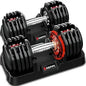 Adjustable Dumbbells Set, 25lb/55lb