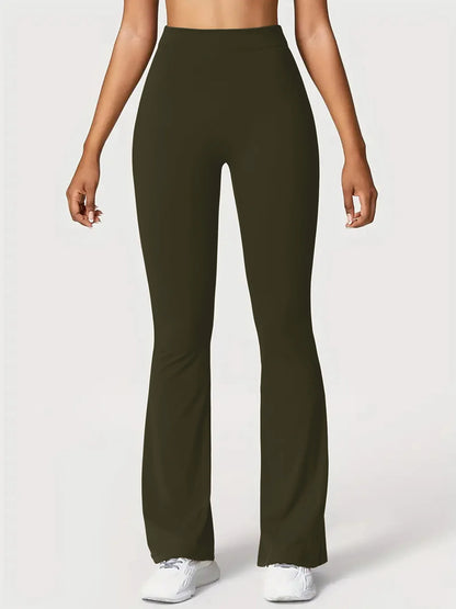 High-waisted wide-leg yoga trousers