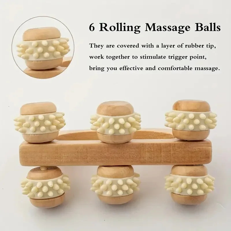 1 Pcs Wooden Massage Roller Tool