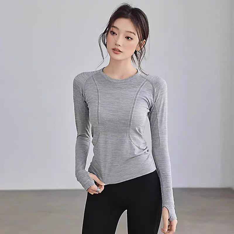 Seamless, Slim, Running Shirt, Winter