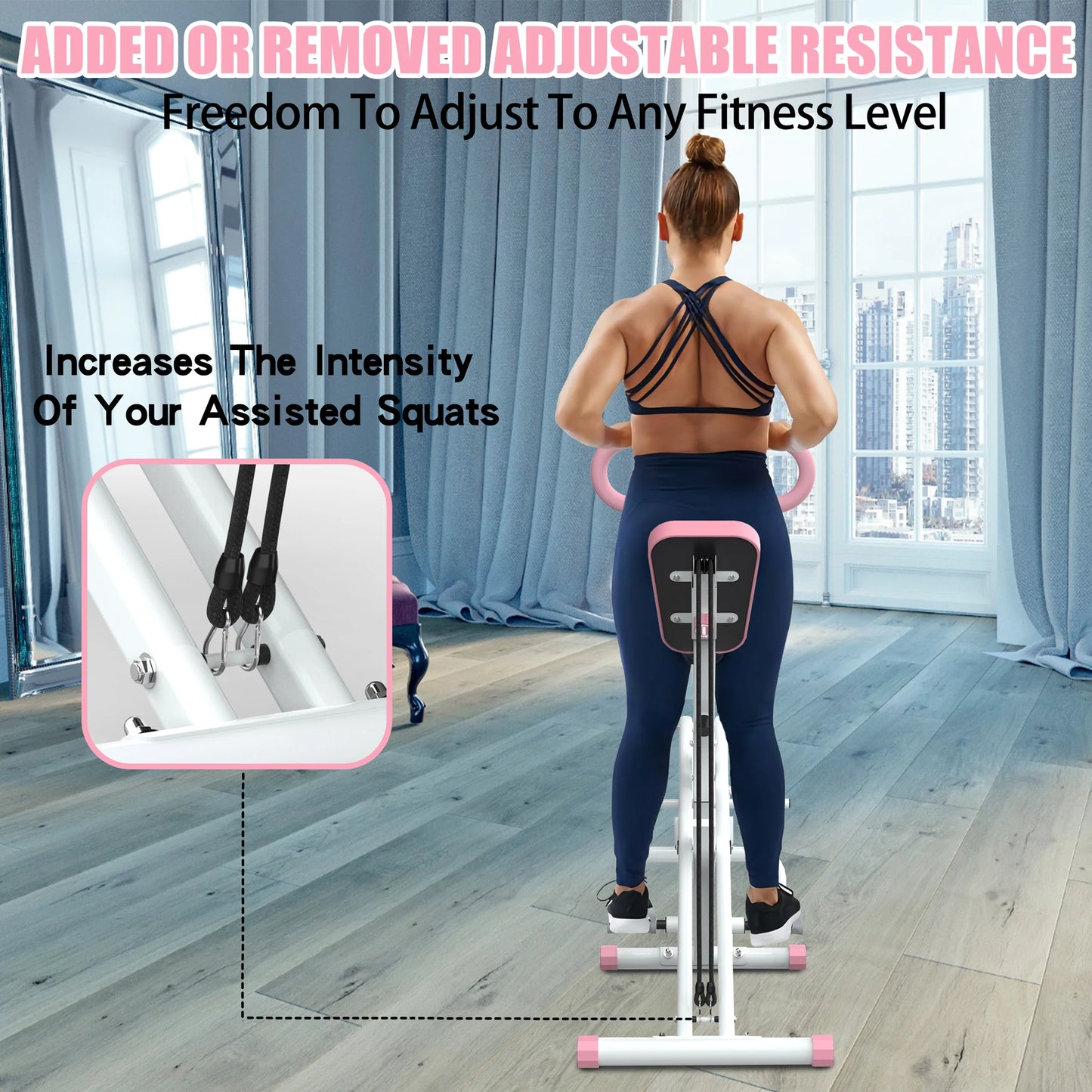 Fordable Resistance Band Squat Machine