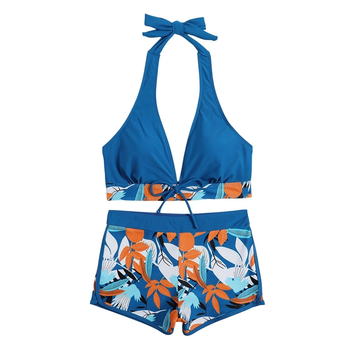 2 Pieces Plant Print Bikinis Set