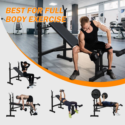 Weight Bench Press Set with Squat Rack