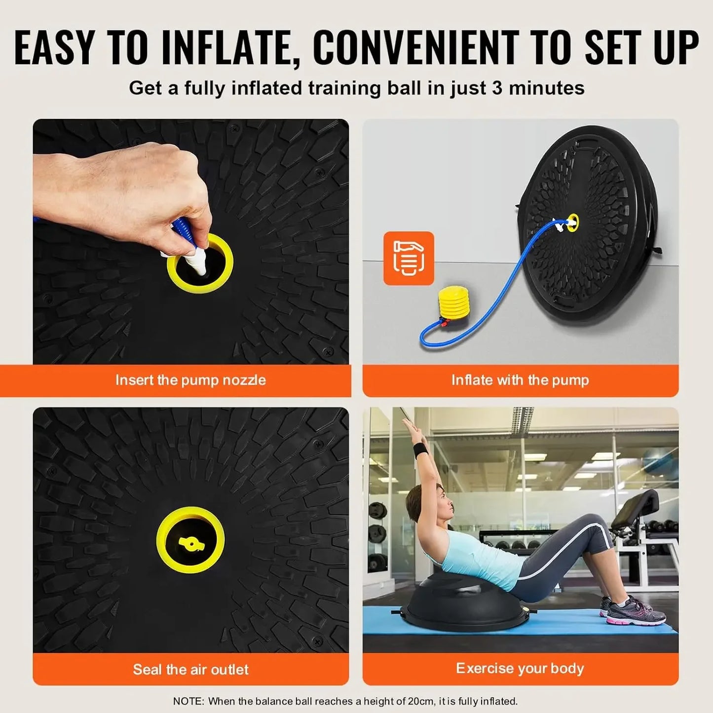 Half Exercise Ball Trainer with Resistance Band