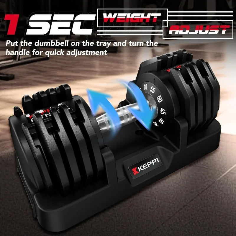 Adjustable Dumbbells Set, 25lb/55lb