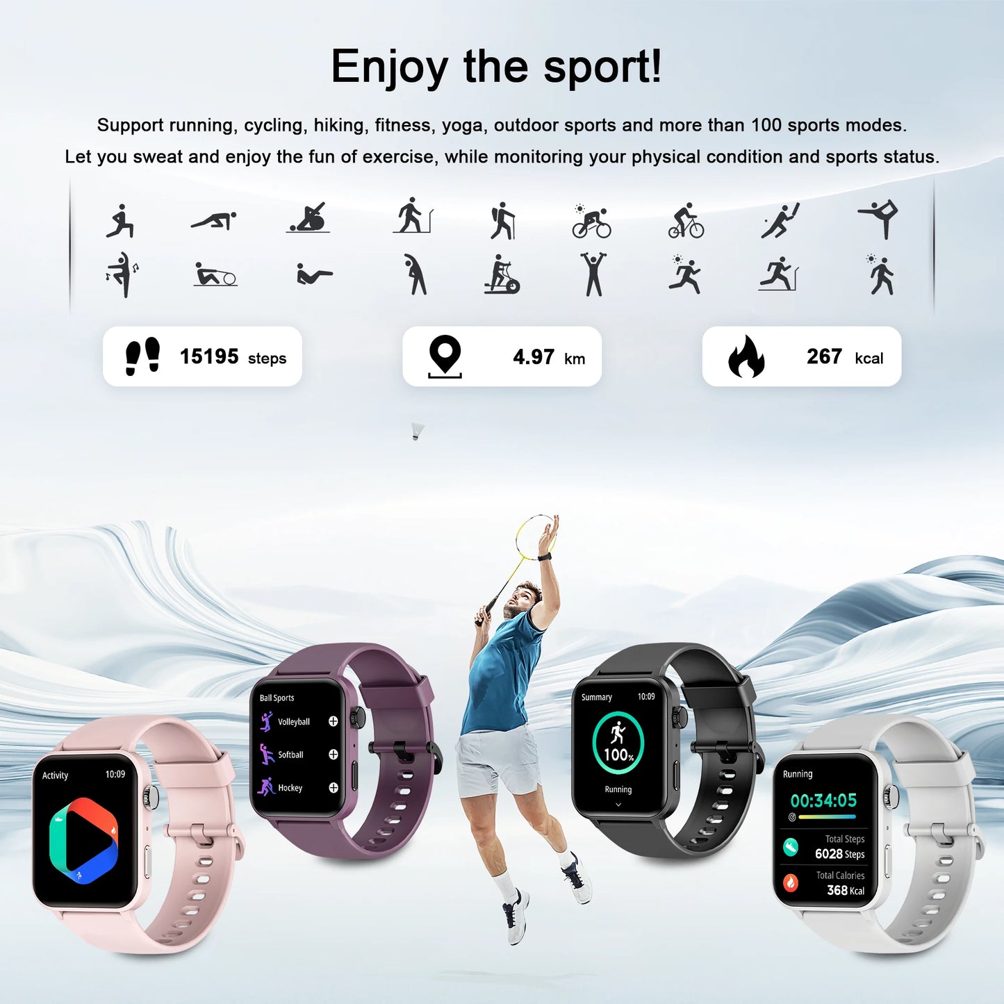 Waterproof Smart Watch/ Heart Rate Monitor for Android