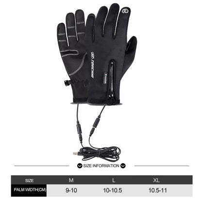 Heated Sports Touch Screen Waterproof /Windproof Gloves