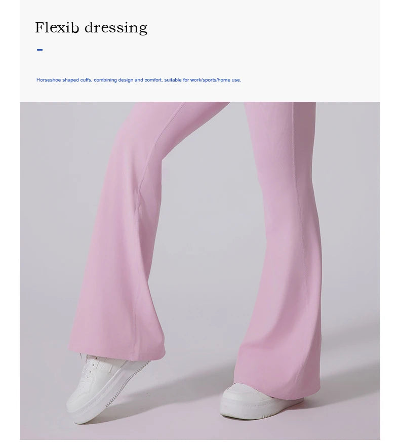 Women High Waist Tummy Control Flared Leggings