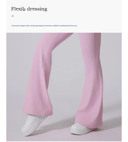 Women High Waist Tummy Control Flared Leggings