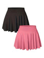 Solid Color High-Waist Skirt Shorts